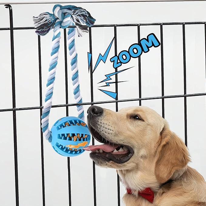 Interactive Dog Toys, Crate Training Aids for Puppies, Reduce Stress Anxiety Peanut Butter Dog Food Treat Dispenser Toys
