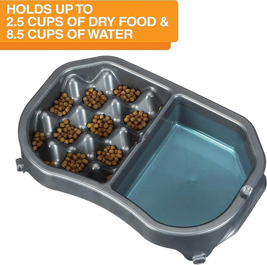 Neater Pet Brands Neater Slow Feeder Dog Bowls, Slows Down Fast Eating to Prevent Vomiting, Overeating, & Bloat, Dog Slow Feeder Bowl with Wide, Non-Slip Base, Holds 2.5 Cups Food and 8.5 Cups Water