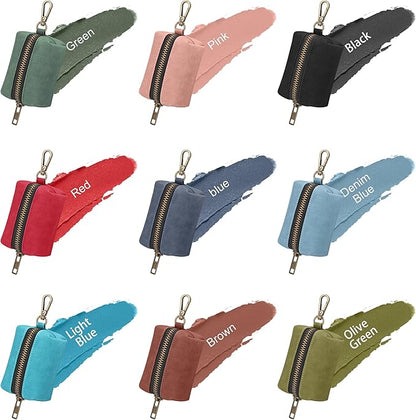 Didog Classic Dog Poop Bag Holder, Easy-Pull and Elegant PU Leather Pet Waste Bag Dispenser for Leash with Carabiner Clip, Includes 1 Roll Dog Waste Bag for Daily Walking,Pink