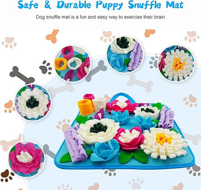 Snuffle Mat for Dogs Sniffing Feeding Mat for Small and Medium Breed Dogs and Cats Non-Slip/Portable/Durable Interactive Puzzle Pet Puppies Toys Encourages Natural Foraging Skills
