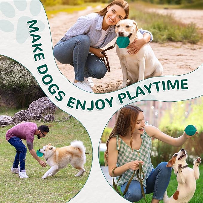 Squeaky Turtle Dog Toy, Treat Dispensing Rubber Ball, Bite Resistant Plush Chew Toy, Interactive Tug & Fetch Enrichment Toy for Medium & Small Breeds, Safe & Engaging for Puppies (Green)