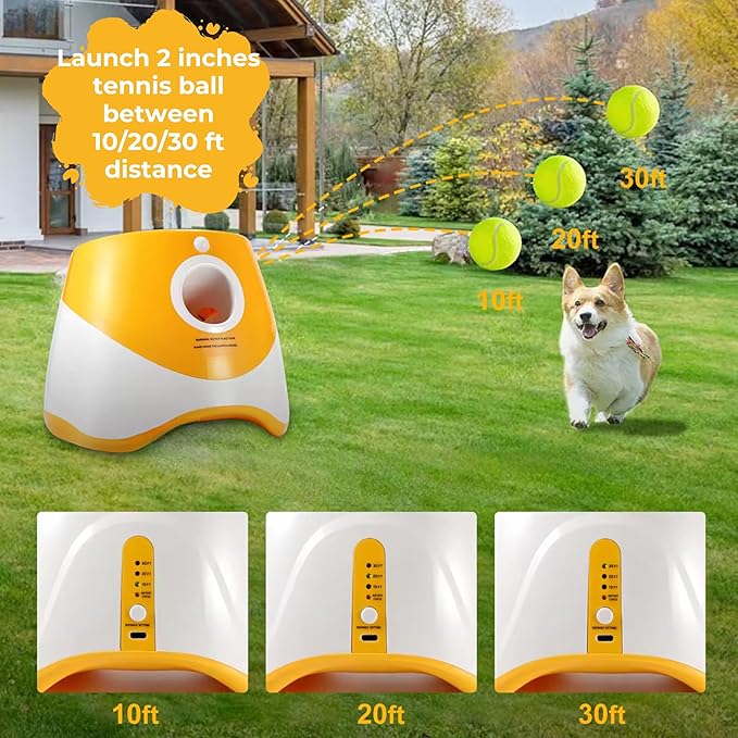 Interactive Outdoor Pet Tennis Dog Ball Throwing Machine - Automatic Dog Ball Launcher