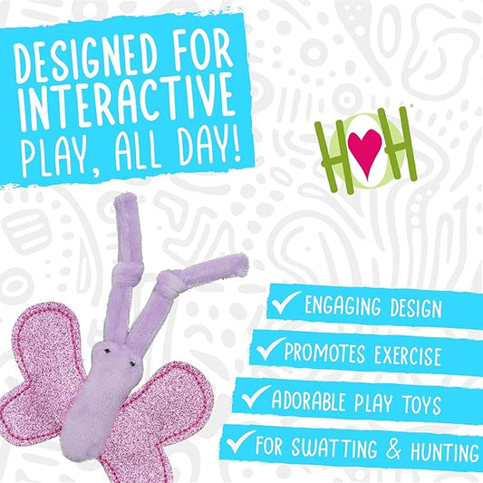 HuggleKats Cat Toys - Kitten Toys for Bored Indoor Cats, Perfect for Moving, Exercise, Biting & Chewing - Bindies (2 Pack)