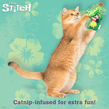 Disney for Pets Lilo and Stitch 2pk Feathered Wand Cat Toys with Catnip, Feather Teaser Set for Cats, Cute Kitty Toy Fans