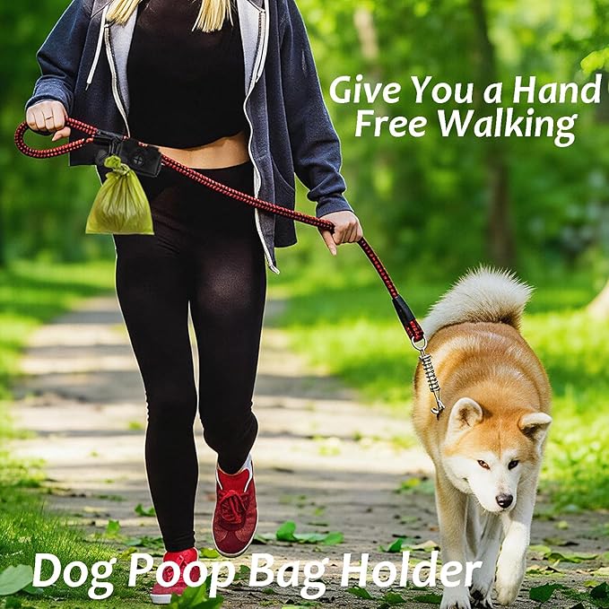 Dog Poop Bag Holder Dogs Waste Bag Carrier Pet Poop Bags Holders for Doggie Waste Bags Dispensers, Clip Carrier for Leash Small Doggy Puppy Hand Free Walking Accessory Attachment, Black