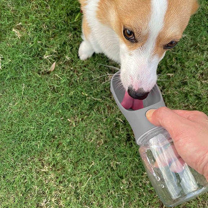 WePet Portable Dog Water Bottle with Food Container, 12 OZ + 6 OZ, Leak Proof Puppy Water Dispenser with Drinking Feeder for Pets Outdoor Walking, Hiking, Travel, Food Grade Plastic