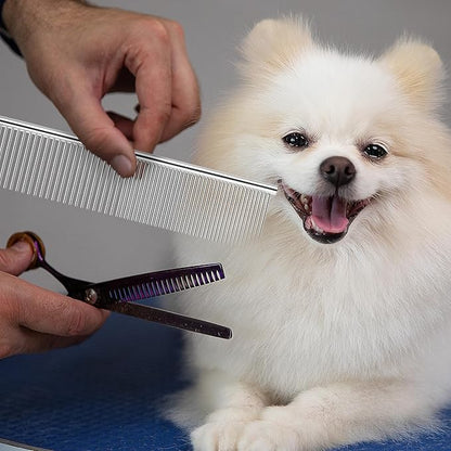 12 Pcs Stainless Steel Dog & Cat Comb, 7.48 Inch Metal Grooming Tool for Removing Knots, Long and Short Haired Pets Including Dogs, Cats & Others