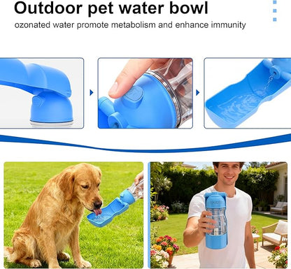 Portable Dog Water Bottle Active Oxygen Puppy Water Bowl & Dispenser for Travel, Improves Taste and Boosts Immunity for Pet Health Care Water Bottle (A-013B-blue)