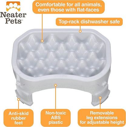 Neater Pet Brands – Neater Raised Slow Feeder Dog Bowl – Elevated and Adjustable Food Height - (6 Cup, Vanilla Bean)
