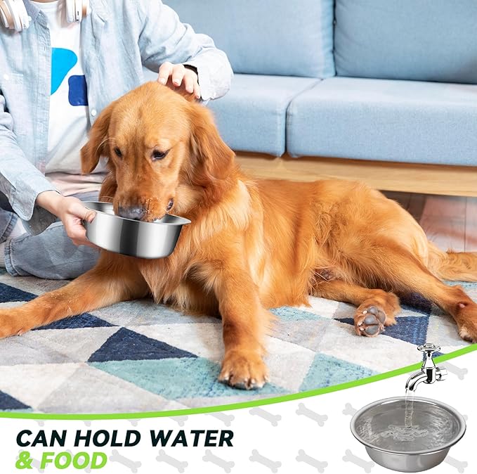 6 PCS Medium Stainless Steel Dog Bowls, 7.1inch Metal Dog Bowl, Pet Puppy Food Water Bowl Set, Thickened Metal Food Water Bowls for Small and Medium Dogs, Dishwasher Safe (28OZ)