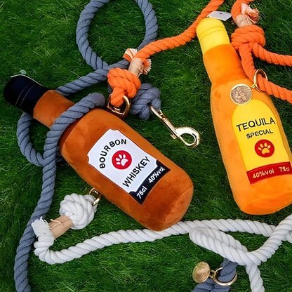 Glow Pups Tequila Dog Toy with Squeaker, Plush Alcohol Dog Toy for Playtime, Fun & Interactive, Ideal Dogs, 26 CM, Multicolor - Alcohol Parody Dog Toys