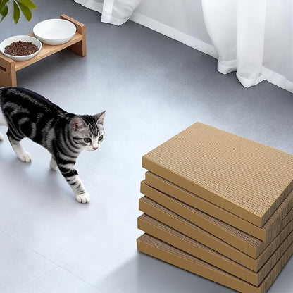 AGYM Cat Scratchers 6 Packs Refill Cat Scratching Pad Cardboard for Indoor Cats and Kitten, All Breeds Cat Scratch Pad Board Easy for Cats to Scratch
