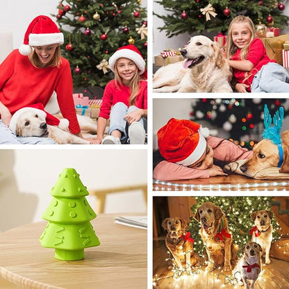 Christmas Dog Toys,Christmas Tree Shape Dog Chew Toys for Aggressive Chewers,Indestructible Tough Durable Squeaky Dog Toys,Puppy Dog Chew Toys for Small Medium Large Breed