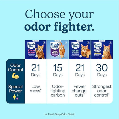 Fresh Step Advanced Clean Paws Multi Cat Clumping Cat Litter with Febreze Freshness, Low Dust, Odor Control with Ammonia Block Tech, Compatible in Automatic Litter Boxes, 37 lbs. (2 x 18.5 lb.)