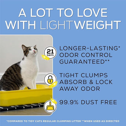 Purina Tidy Cats Lightweight 4-in-1 Strength Multi-Cat, Odor Control, Clumping, 99.9 Percent Dust Free Cat Litter - 12 lb. Box