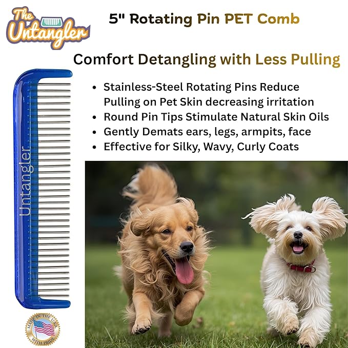 Pet Comb (5", Ocean Blue)