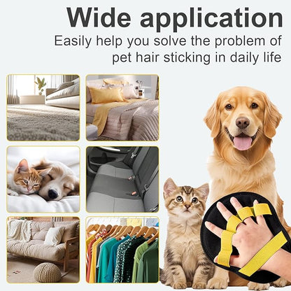 Pet Hair Fur Removal Mitt Glove for Cats Dogs 5-Finger Electrostatic Reusable Pet Hair Remover Brush Tool for Couch Furniture Carpet Laundry Clothing