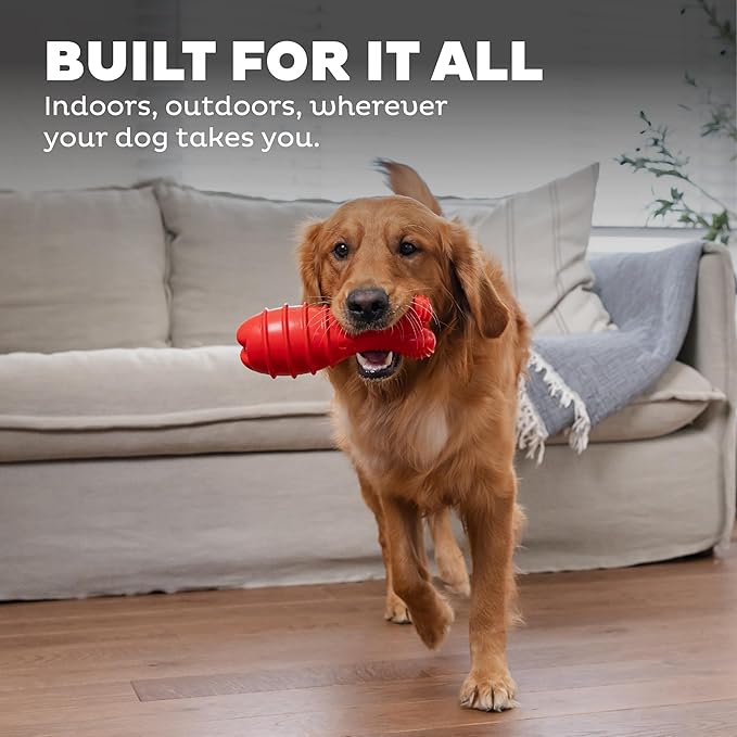Outward Hound Grunt Fetch Stick Dog Toy, Bunny, Red