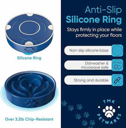 Slow Feeder Dog Bowls – Dog Bowl Slow Feeder – Microwaveable Dog Slow Feeder for All Breeds – Lead and BPA-Free Ceramic Pet Bowl – Pet Feeder for Fast Eaters