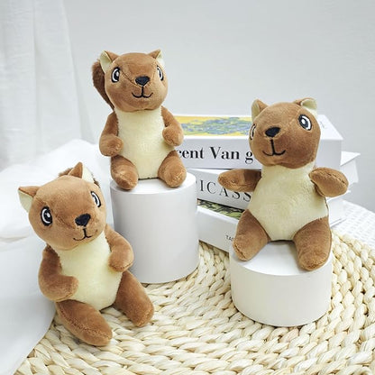 Squirrel Plush Dog Toy Squeaky Toy, Interactive Hide and Seek Replacement Dog Toys for Small & Medium Dogs (3Pcs Squeaky Squirrel B)