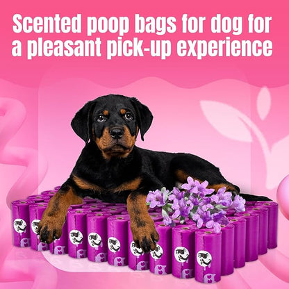 PET N PET Dog Poop Bags Scented, Value Pack 960 Count, Dog Bags Refill Rolls for Doggy Poo, Cat Litter Waste, Thick and Leak-Proof Sac CaCa Chien 41% Plant Based (Lavender)