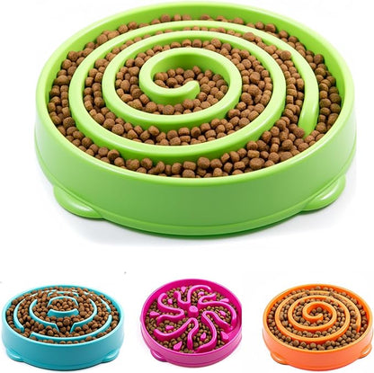 Slow Feeder Dog Bowl for Small, Medium & Large Dogs – Anti-Gulping Puzzle Maze Bowl, Non-Slip Slow Eating Dog Dish, Prevents Bloat & Improves Digestion, Interactive Pet Feeder (Green, Large)