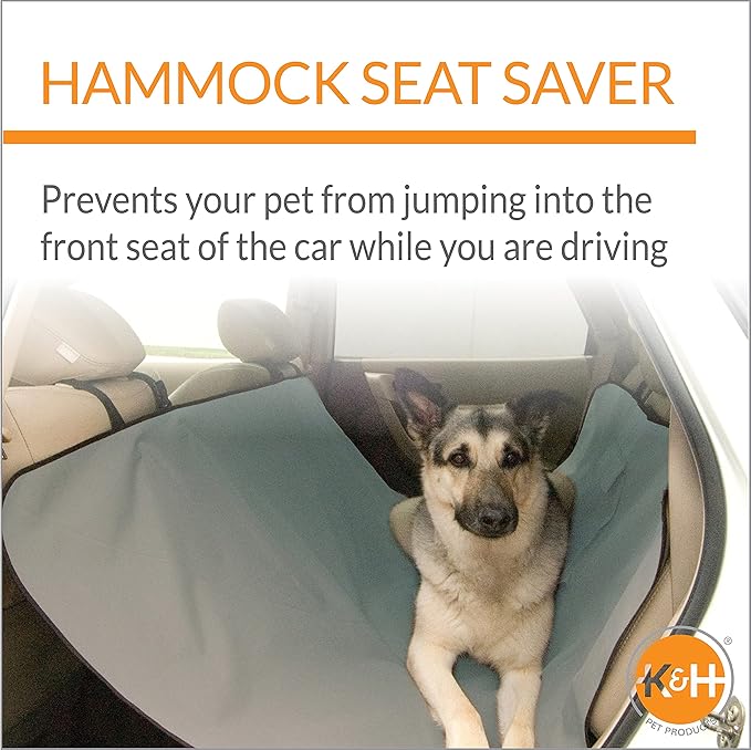 K&H Pet Products Car Seat Saver - Pet Seat Cover Protector Standard/Mid-Size Vehicle Gray 54 X 56 Inches