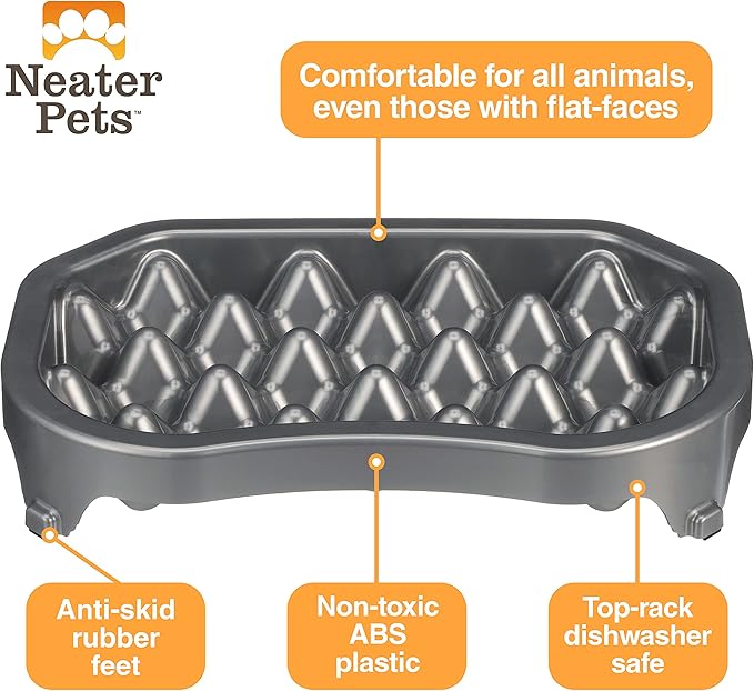 Neater Pet Brands Neater Slow Feeder Dog Bowls, Slows Down Fast Eaters to Help Digestion & Prevent Overeating, Non-Slip Dog Bowl, BPA-Free, Holds 6 Cups of Food for Medium to Large Breed Dogs or Puppy