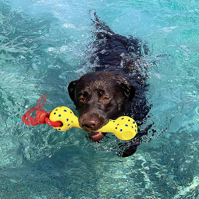 BABORUI Floating Dog Pool Toy – Durable E-TPU Dog Water Toy for Fetch & Chew, Bright Floating Dogs Toys for Pool, Beach & Outdoor Play – Dogs Beach Essentials (Yellow Stick)