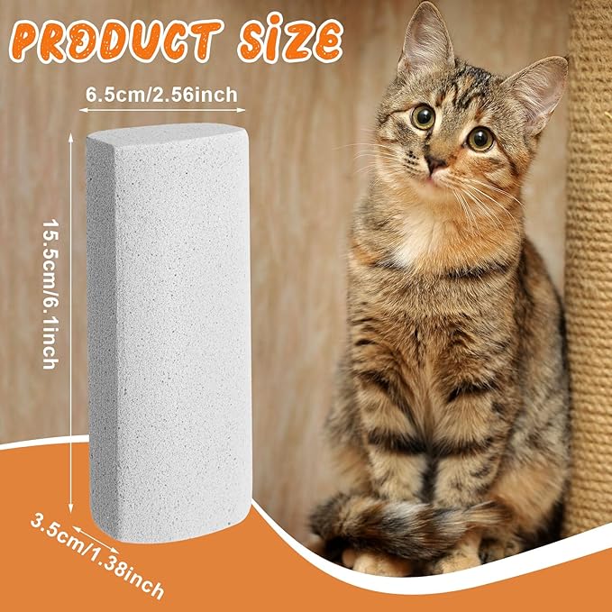 Abbylike 3 Pcs Pet Hair Remover Pumice Stone Reusable Portable Dog Cat Hair Removal Tool Scraper for Carpet,Couch, Bedding, Car Upholstery, Furniture Cleaning (6.1 x 2.56 x 1.4 Inch,Gray)