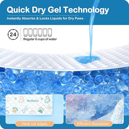 200 Count Dog Training Pads - 23"x23" Leak-Proof 6-Layer Puppy Pee Pads, Super Absorbent Potty Pads with Instant Dry Gel, Bulk Value Pack for Dogs & Cats (100 Pattern + 100 Pink)