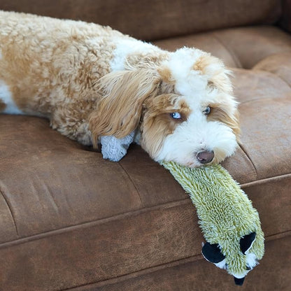 SPOT Skinneeez Raccoon 23 Inch Stuffing-Free Dog Toy – Soft Plush Tug Toy with Two Squeakers for Medium and Large Dogs – Mess-Free Interactive Chew Toy
