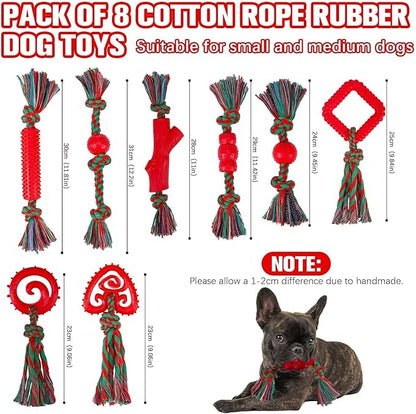 BINGPET 8 Pack Dog Rope Toys for Small to Medium Dogs, Interactive Dog Toys for Teething, Tug of War, Training