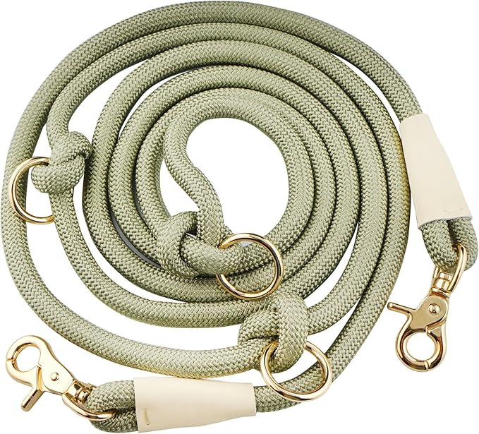 8.5ft Multifunctional Hands Free Nylon Rope Waist Dog Leash, Adjustable Shoulder Crossbody Walking Lead