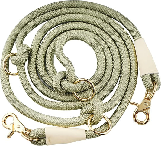 8.5ft Multifunctional Hands Free Nylon Rope Waist Dog Leash, Adjustable Shoulder Crossbody Walking Lead