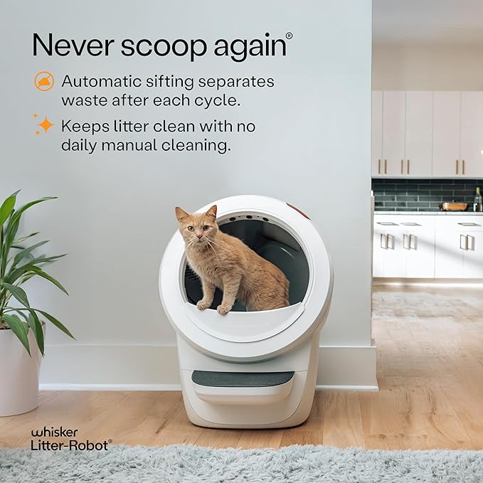 Litter-Robot 4 Supply Bundle by Whisker, White - Automatic, Self-Cleaning Cat Litter Box, WiFi Enabled, Includes Litter-Robot 4, 3 OdorTrap Refills, 10 Liners, 30 Cleaner Wipes, & 2 Carbon Filters
