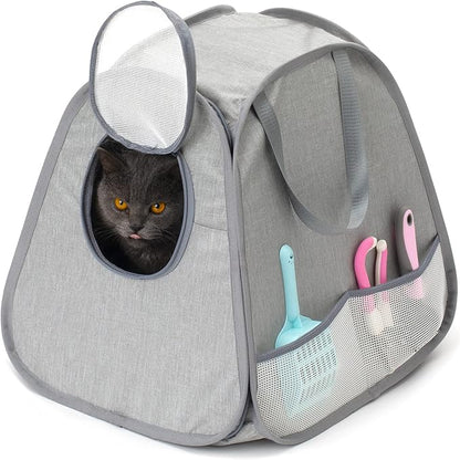 Collapsible Portable Cat Litter Box Standard for Travel Light Weight Leak-Proof，Sturdy，Prevent Litter Scatter Design Easy to Clean， Collapsible Travel Puppy Carrier，Portable Cat Playpen