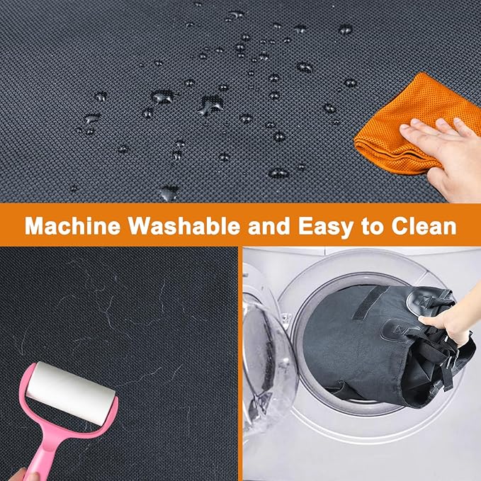 Alfheim Car Boot Liner Protector - Nonslip Waterproof Pet Dog Back Seat Cover - Durable Washable Cargo Cover Mat Travel, Universal for Medium Small Car SUV (Grey)