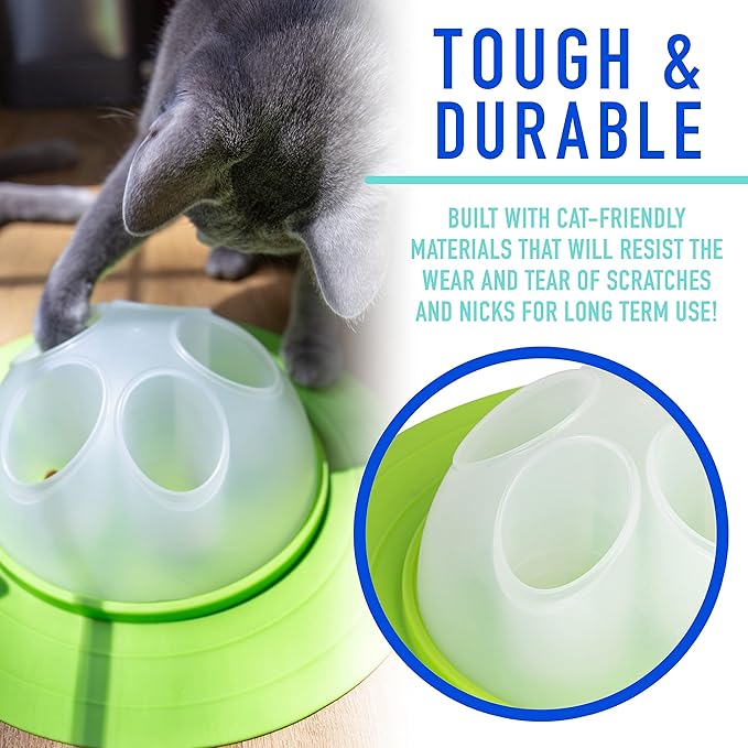 Franklin Pet Supply Co. Interactive Cat Digging Slow Feeder Bowl - Toy Bowl for Treats + Food - Scratching Feeder - Interactive for Cats + Kittens
