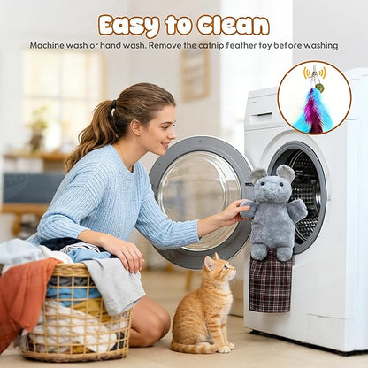 Homrich Cat Wrestling Glove Toys, Interactive Hand Puppet with Catnip & Feathers, Thick Soft Padding for Safe Play - Durable Fun & Enrichment for Cats & Kittens