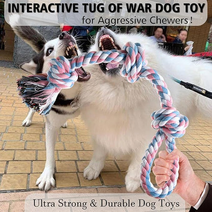 Indestructible Dog Toys - Tough Puppy Chew Toys for Aggressive Chewers, Dental Cleaning Tug of War Toy, Great for Small to Large Breeds
