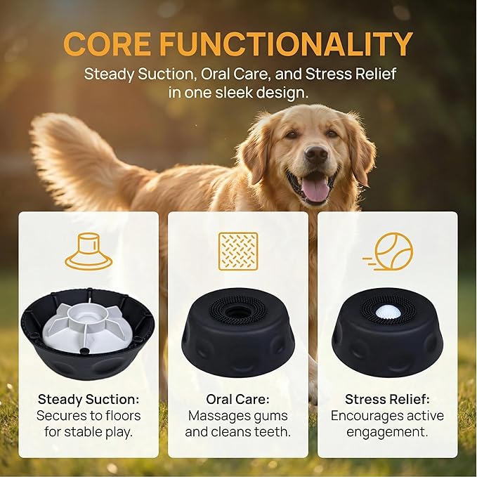 Silicone Lick Bowl for Dogs with Suction Cup Base, Anti-Slip Slow Feeder for Liquid Treats, Interactive Tongue Cleaning Dog Lick Bowl, Dishwasher Safe for Small Medium Large Pets(1, Black)