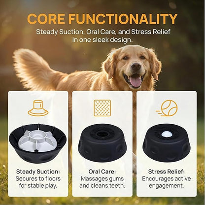 Silicone Lick Bowl for Dogs with Suction Cup Base, Anti-Slip Slow Feeder for Liquid Treats, Interactive Tongue Cleaning Dog Lick Bowl, Dishwasher Safe for Small Medium Large Pets(1, Black)