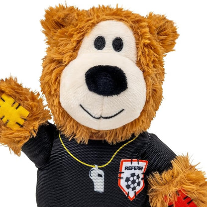 KONG Wild Knots Bear Soccer Player Dog Toy – Referee – National Team Jersey Inspired – International Tournament Edition – Plush Rope Toy with Squeaker, Medium/Large