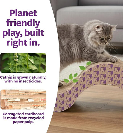 SmartyKat Super Scratcher+ Scroll Wide Corrugate Cat Scratcher with Catnip Infusion Technology, Stimulating for Cats & Kittens, Recycled Material, Brown