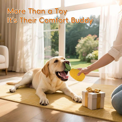 Pineapple Dog Toys for Aggressive Chewers, Indestructible Chew Toy with Squeaker for Small Dogs - Durable Rubber Puppy Teething & Interactive Play