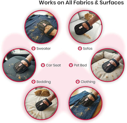 Upgraded Electrostatic Pet Hair Removal Glove for Cats & Dogs – 5-Finger Cat Hair Remover - Reusable Magic Brush Pet Hair Remover Tool for Laundry, Furniture, Carpet, Bedding & Car Seats