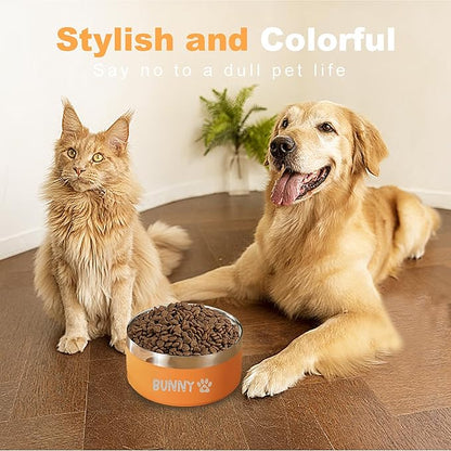 Engraved Customized Dogs Bowls with Name, Personalized Steel-Stanless Pets Food Bowls for Both Cats & Dogs,Dog Water Bowl, Durable Cute Double Layer Reinforcement Cats Water Bowl for Pets Gifts, S