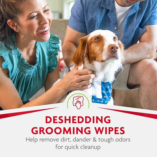 Furminator DeShedding Grooming Wipes for Dogs Refresh and Deodorize Coat Without Bathing, 100 Count