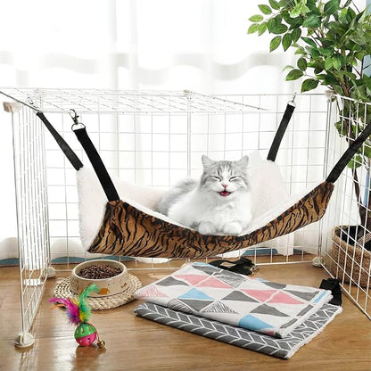 BBTO 3 Pcs Reversible Pet Hammock Soft Plush Cat Hanging Hammock Guinea Pig Bed Rat Cage Accessories for Puppy Dog Piggy Kitten Ferret Rabbit Other Small Animals (Triangle)